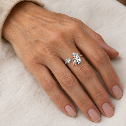 El Abrazo Eterno - Anillo Ajustable Con Grabado