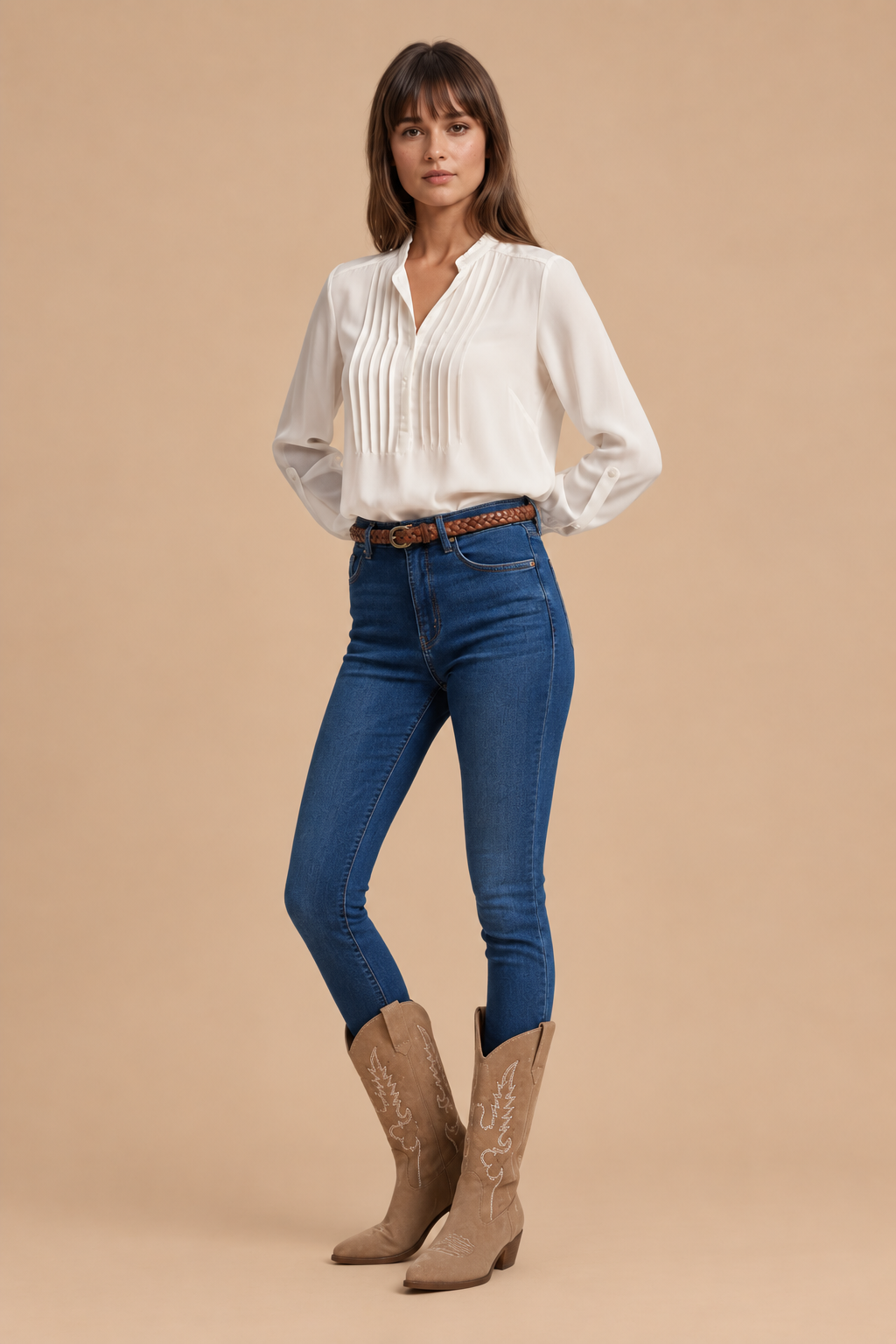 Marbella Rocío | Botas Camperas de Ante con Bordado Western