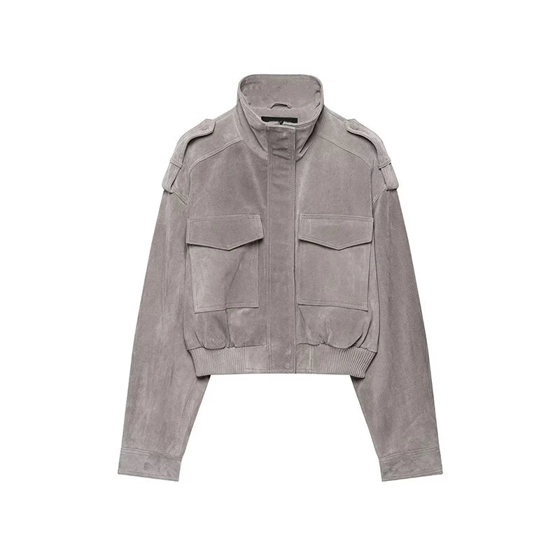 Chaqueta bomber con efecto ante