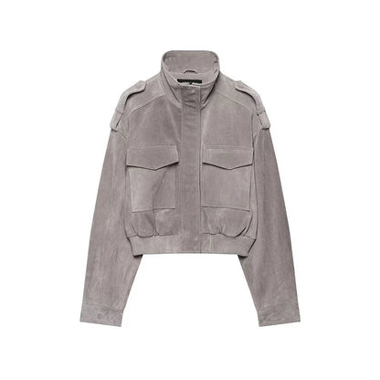 Chaqueta bomber con efecto ante