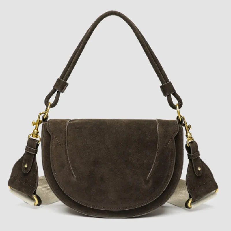 Bolso bandolera de piel con solapa