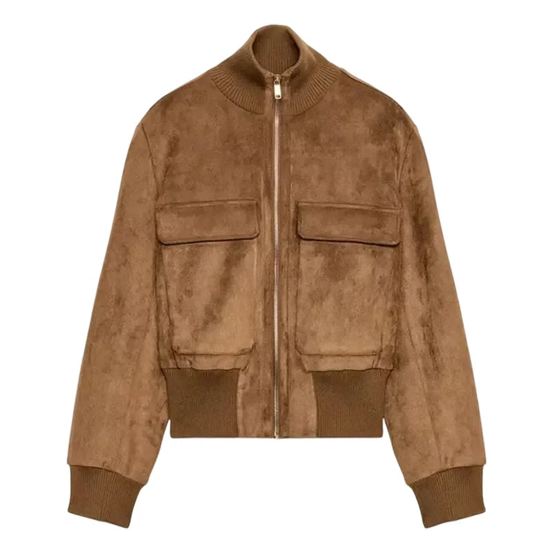 Chaqueta bomber con efecto ante