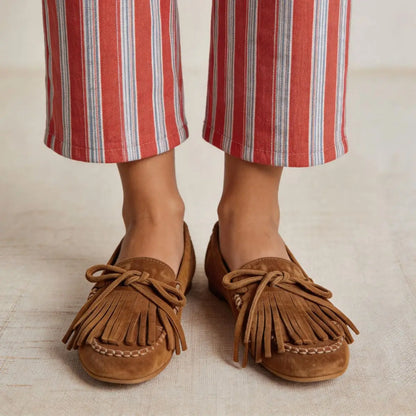 Mocasín de serraje con flecos