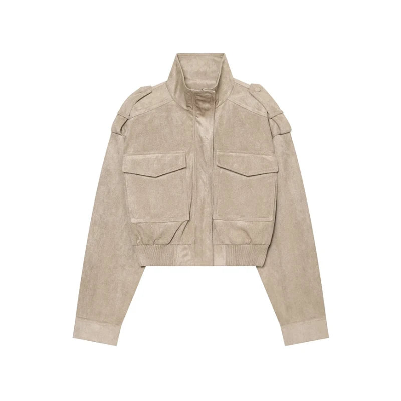 Chaqueta bomber con efecto ante