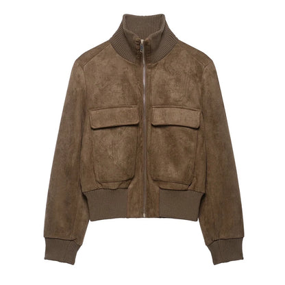Chaqueta bomber con efecto ante