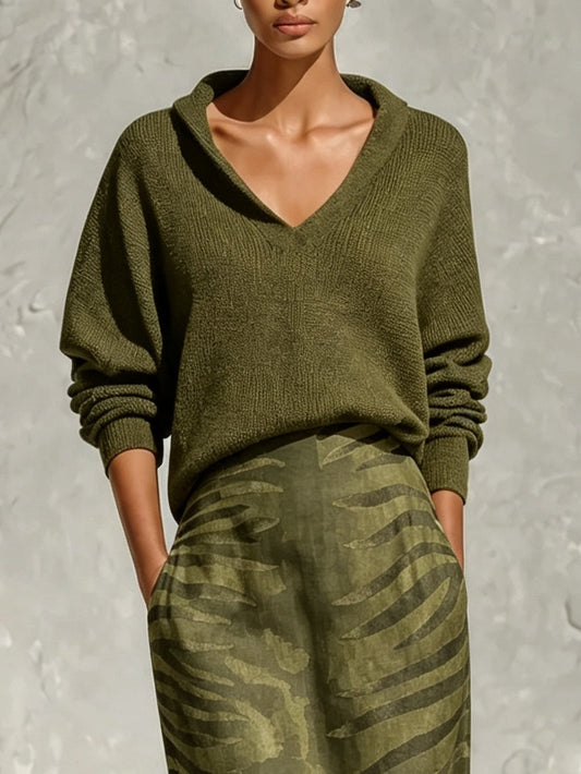 Conjunto de dos piezas verde oliva