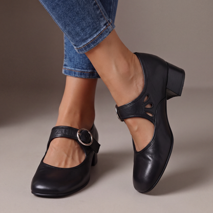 Marion | Zapatos de salón cómodos con correa y tacón ancho