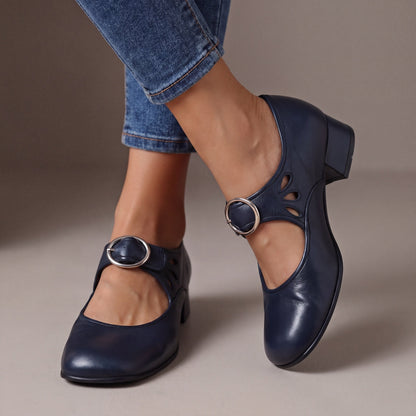 Marion | Zapatos de salón cómodos con correa y tacón ancho